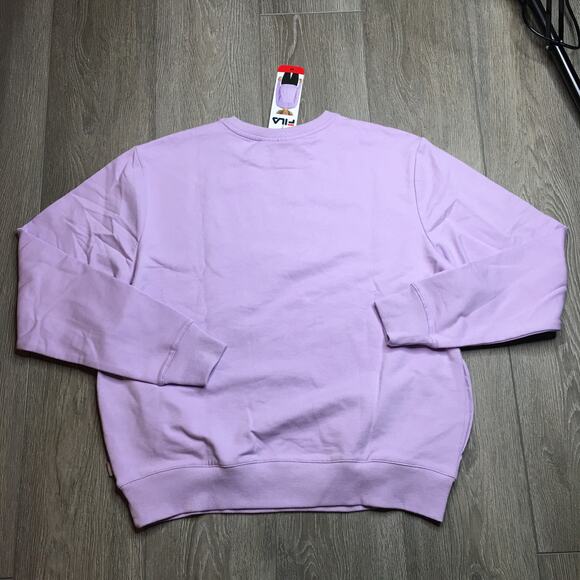 NWT FILA Womens Crewneck Pullover Sweatshirt Long Sleeve Plain Lavender Medium - Picture 3 of 6